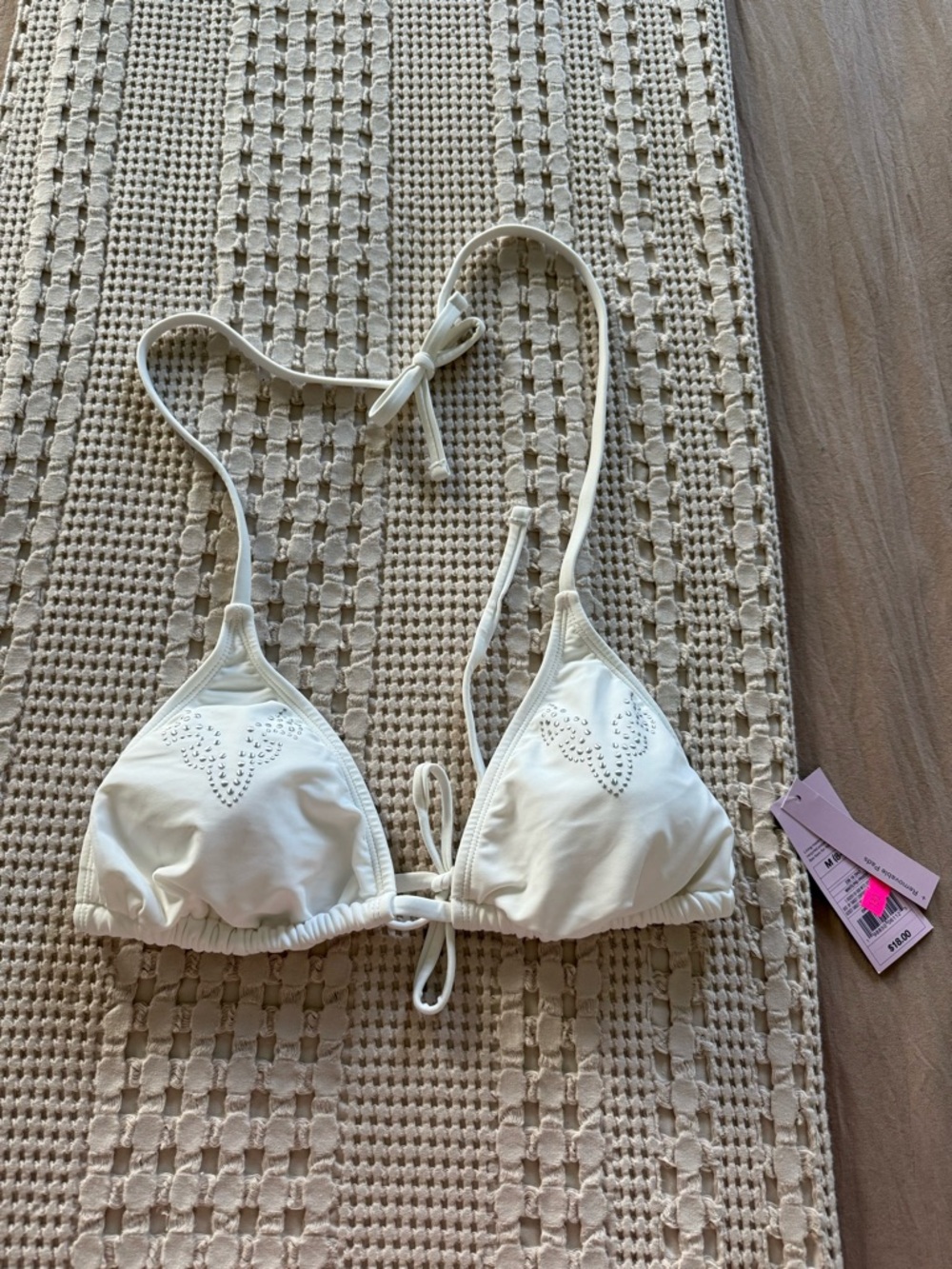 NEW wild fable White Triangle Bikini Top Size M